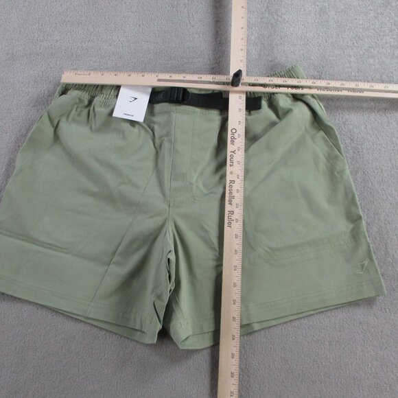 Gymshark Rest Day Woven Shorts Mens XL Green Belted Stretch Training Active NWT - Picture 4 of 10
